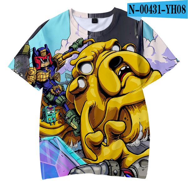 

adventure time with finn and jake short-sleeve bottoming novelty luxury 3d print shirts graphic funny funny men clothing