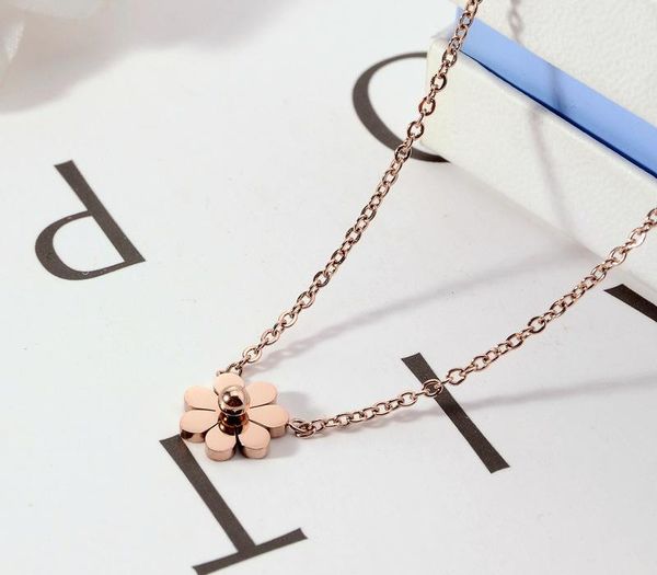 

necklace women simple flowers pendant stainless steel chain necklace jewelry on the neck gifts for woman accessories66, Silver