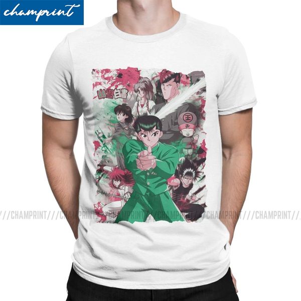 

men t-shirt yu yu hakusho yusuke kurama anime funny 100% cotton tee shirt short sleeve t shirts crewneck original