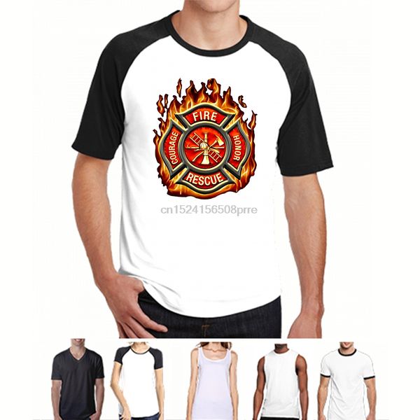 

classic firefighter fire emblem black men's t-shirt fashion cotton black size s-3xl