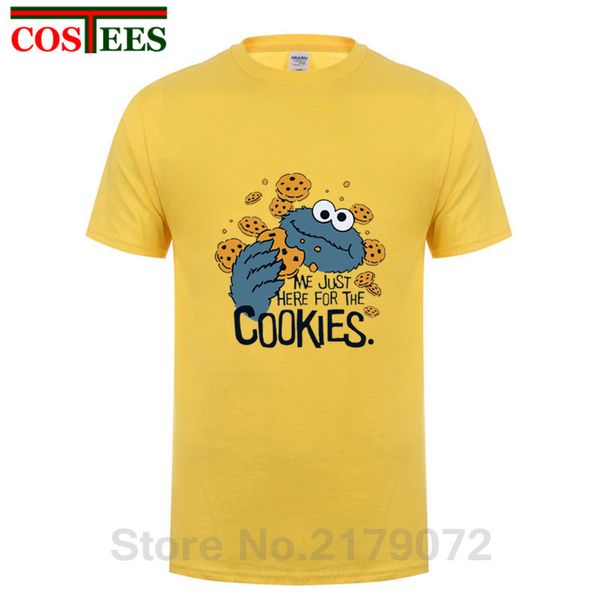 

смешной me здесь только для печенья t shirt men новизна улица сезам cookie monster футболки man марка одежда мужская фитнес tops tee