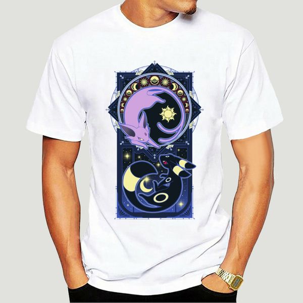 

100% o-neck custom printed tshirt t shirt art of evolution - umbreon and espeon wo t-shirt-4394d