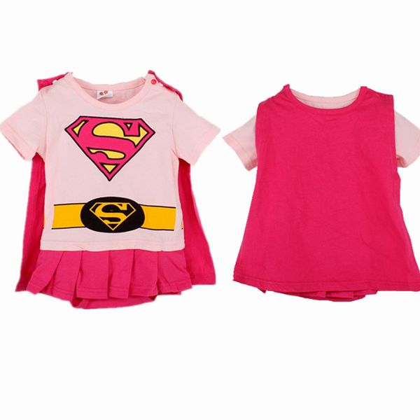 

super girl baby grow funky cute romper toddler superbaby fancy pink dress with cape outfit gift (2-18 months) ship, Blue