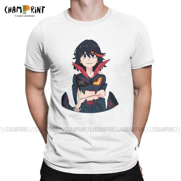 

ryuko matoi футболки мужские убить la убить японского аниме мода чистый хлопок тройники crewneck с коротким рукавом футболки 6xl одежду