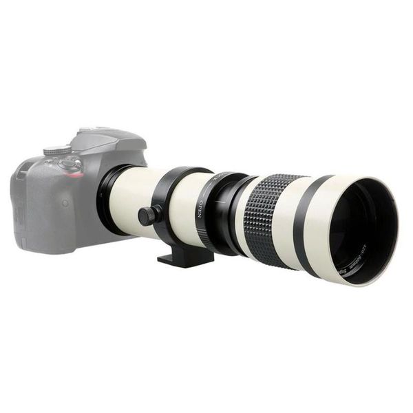 

other cctv cameras white 420-800mm aperture f/8.3-16 telescope full manual focusing telepo zoom lens for nikon f olympus om canon ef mount
