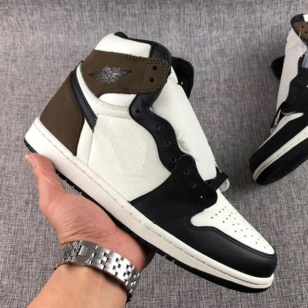 

1 high og dark mocha basketball shoes mens travis scotts 1s low sp ts cactus jack suede sports sneakers man women trainers 36-46