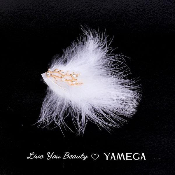 

hair clips & barrettes fashion white feather pins jewelry gold wedding bridal accessories headpiece decoration for women girl, Golden;silver