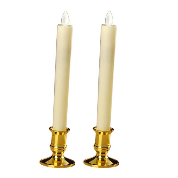 

2pcs battery operated led candles swinging flame window candle with base