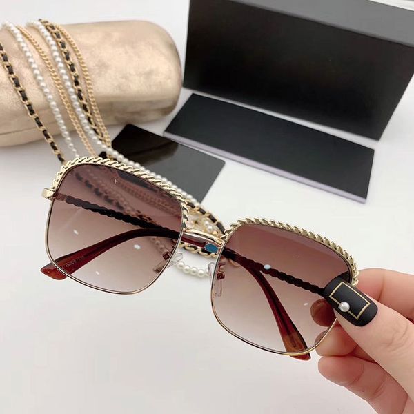 

sunglasses ms 2021 square women female chain stripe fashion glasses, White;black