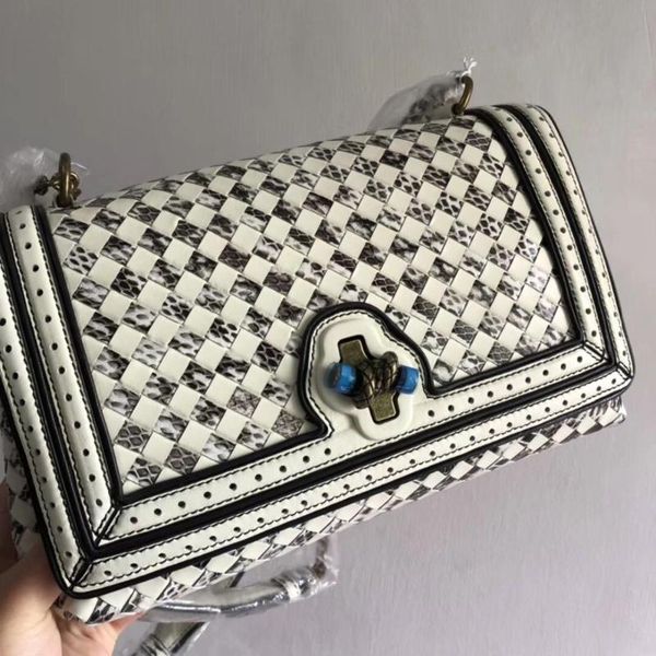 

2020 new trends sheepskin with snakeskin knitting crossbody cover bags messenger bags designer chain shoulder women fashion