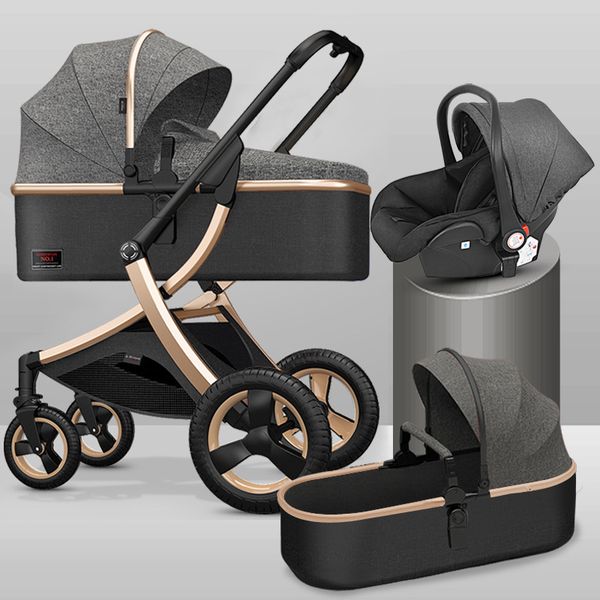

baby stroller 3 in 1 portable folding two-way high-view newborn children bb baby stroller for armchair
