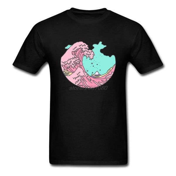 

japanese anime pastel wave man short sleeve tees shirt selling t shirts men orangic cotton t shirts online shopping