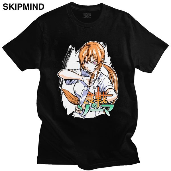 

kawaii anime food wars футболка мужчина короткий рукав shokugeki нет сома манг ерина nakiri футболка мягкого хлопок graphic tee tops подарок