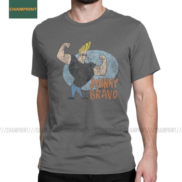 

men's t-shirts johnny bravo cotton tees short sleeve pretty 90s cartoons pop glasses cartoon t shirt crewneck 4xl 5xl