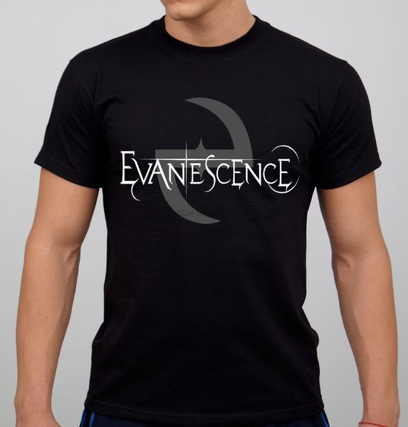 

evanescence mens black t shirt хлопок повседневный o-образным вырезом рубашки