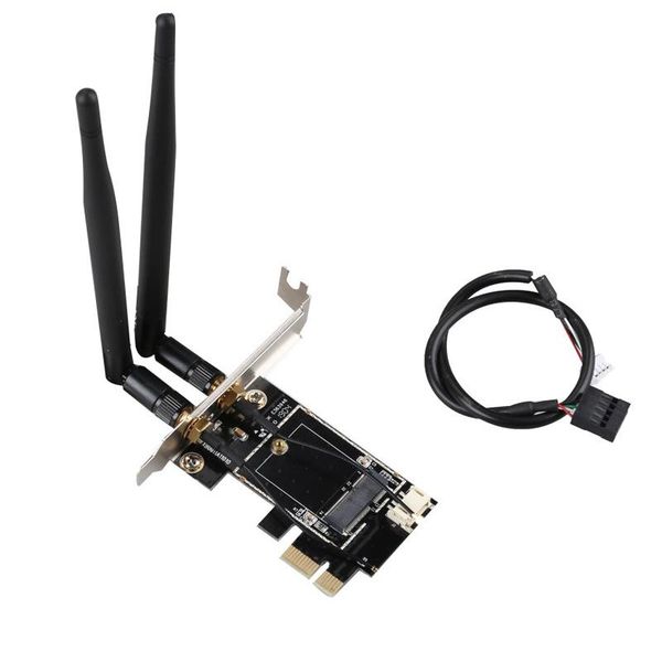 

diewu dual antenna pcie to m.2 ngff expansion card wireless wifi card