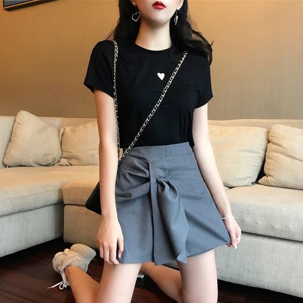 

summer new mori style small tall and elegant elegant online summer xinsen suit celebrity graceful irregular skirt suit joe91, Gray