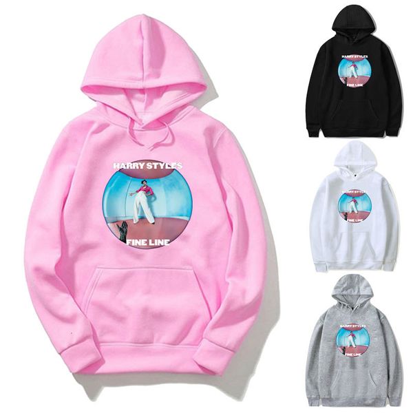 

vogue streetwear sweatshirt women harry styles fine line hoodie pink coat men polerone winter clothes women harajuku pullover, Black
