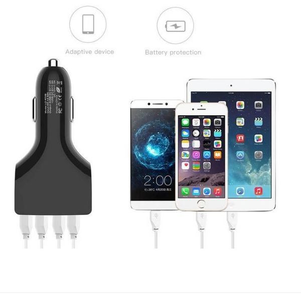 

4 usb ports qc 3.0 car charger fast quick charge 3.1a smart phone for samsung note10 tablet huawei p30