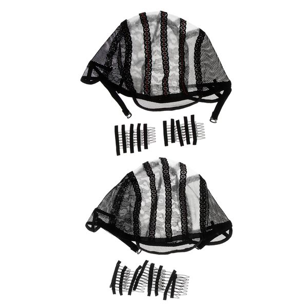 

20pcs прочные зажимы парика для womenmen wigbreathable регулируемого 2pcs net cap