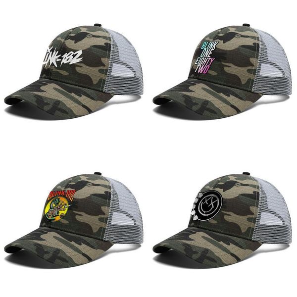 

blink 182 punk rock music adjustable trucker cap ball cool sports vintage baseball hat blink punk pop musical ensemble snake old, Blue;gray