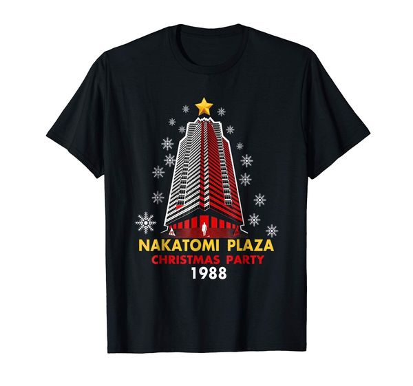

накатомите plaza christmas party 1988 смешных фонтанного отдых черной футболки s-3xl печатного стиль tees мужской top фитнес марка одежда
