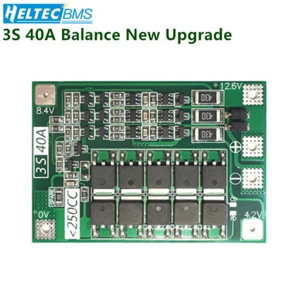 

accessories 3s 40a bms 11.1v 12.6v 18650 lithium protection board with balanced version for drill 40a current/ motorcycle battery