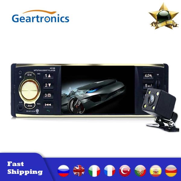 

4.1inch 1din car radio audio stereo aux fm radio station bluetooth autoradio support rearview camera remote control 4019b
