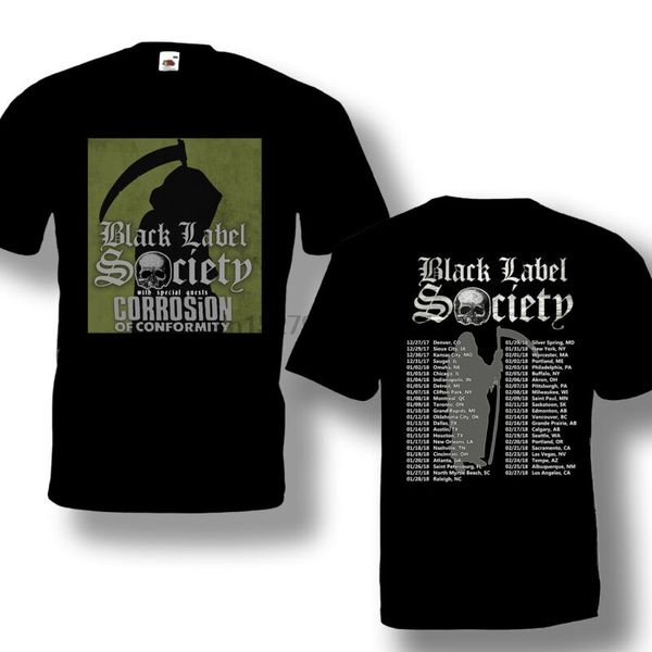 

black label society tour +2017 tshirt черный цвет великий предложение коротким рукавом s-3xl