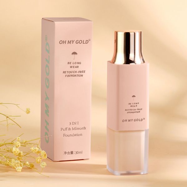 

silk cream texture matte light and transparent oil control long-lasting flawless with mirror liquid foundation sponges concealer