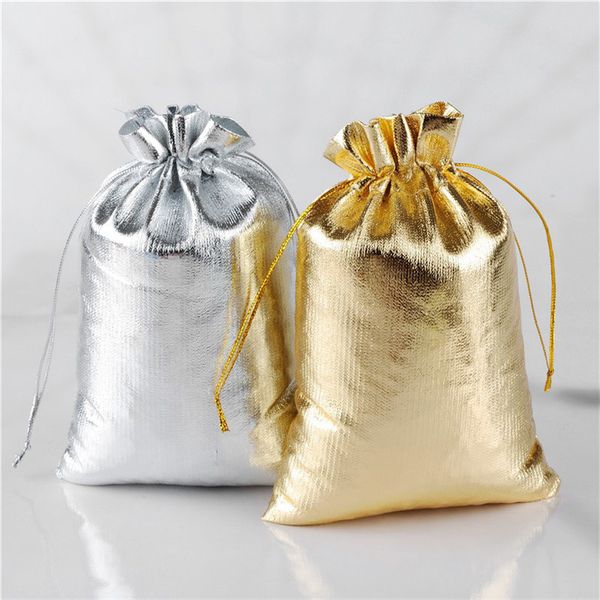 

gift wrap 10pcs golden/silver bags dust-proof jewelry candy packaging color selling arrived cute soft13x18cm 17x23cm