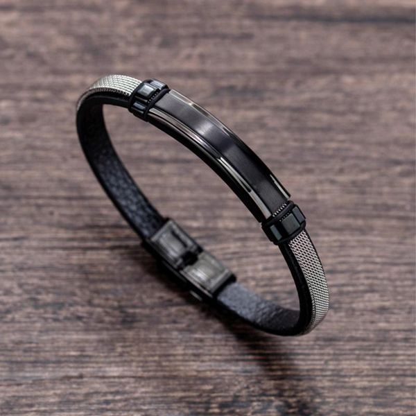 

trendy versatile steel mesh bracelet for men and women personality leather bracelet breathable and wearable great gift dropship, Golden;silver