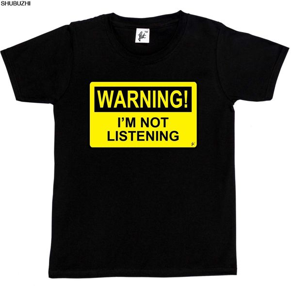 

warning i'm not listening danger fun humour kids boys / girls t-shirt