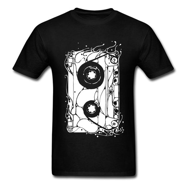 

80's retro cassette t-shirts short sleeve black & tees rock dj music t-shirts crewneck 100% cotton breathable tees for men