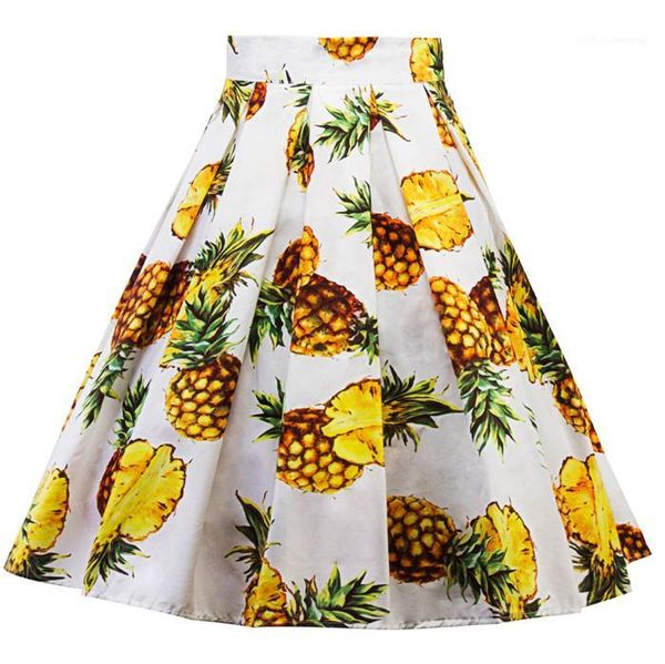 

cssual skirt famale fashion designer clothing women summer a line skirt floral print high waist, Black