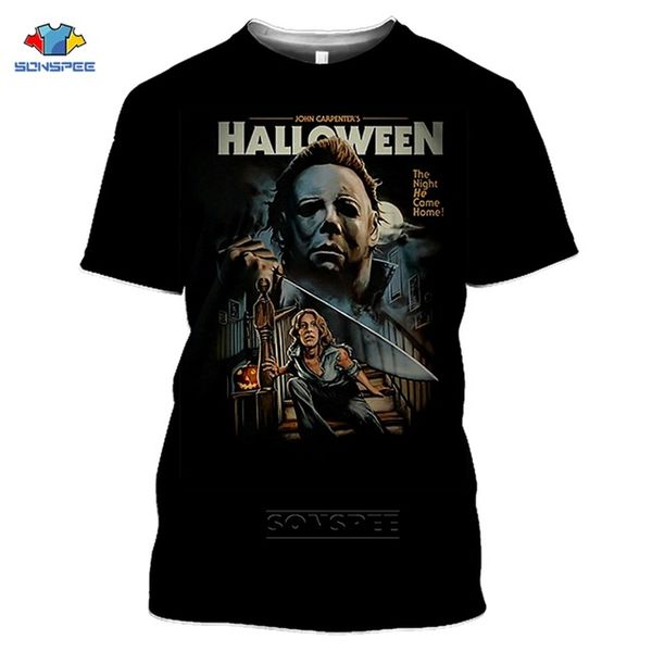 

horror friends pennywise michael myers jason halloween summer men 3d print shirts funny humor harajuku men clothing