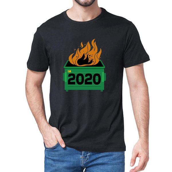 

summer fashion dumpster fire 2020 funny trash can garbage fire worst year men's neck short sleeves cotton t-shirt women tee