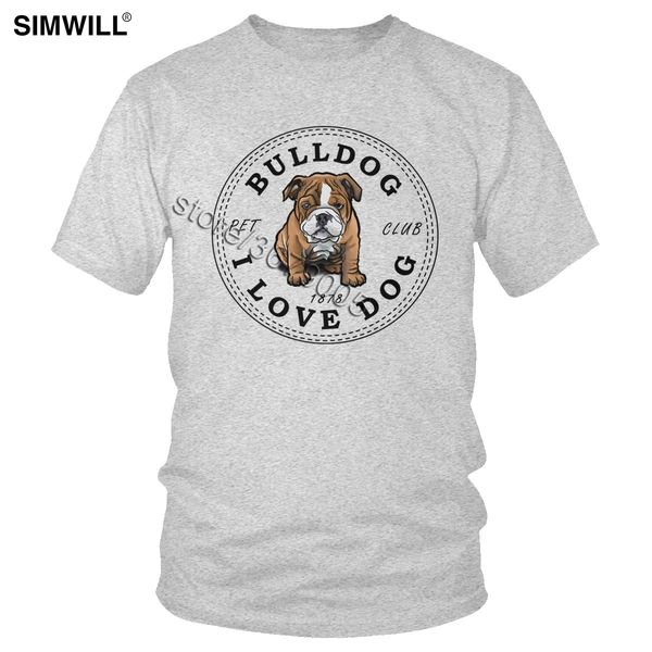 

men's i love cute bulldog t shirt men t-shirts fashion short sleeve cotton breathable shirt round neck handsome clothing tee