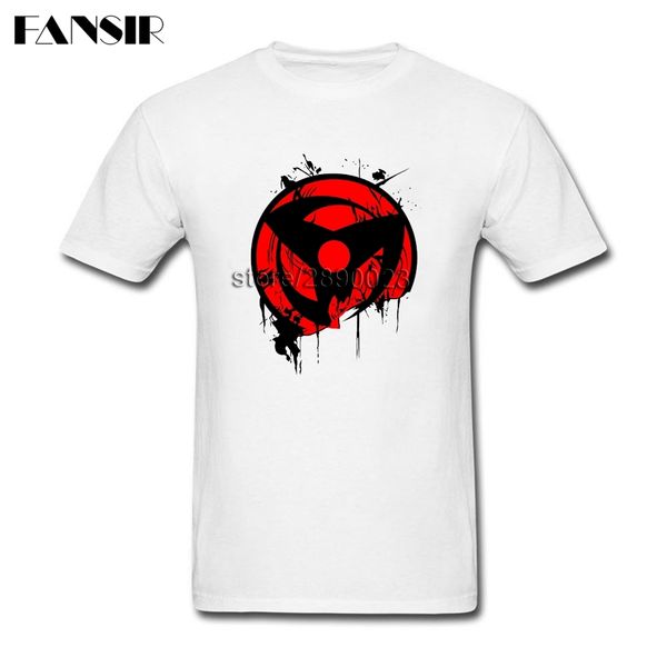 

plus size naruto sharingan fashion tees shirt men male white short sleeve custom men t-shirt group clothes