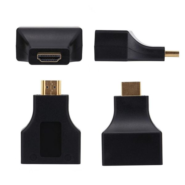 

black color 1080p hdmi to dual port rj45 network cable extender adapter over by cat 5e / 6 for hd-dvd for ps3