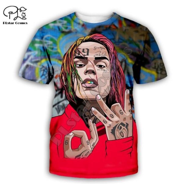 

rapper 69 6ix9ine tekashi69 summer 3d print shirts harajuku humor horror men clothing