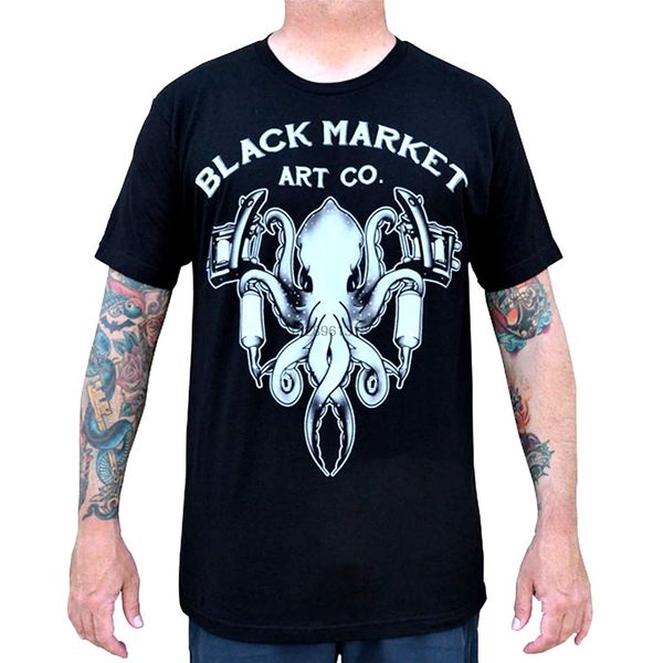 

men's inked by alex davis squid tattoo gun machine black market art t-shirt