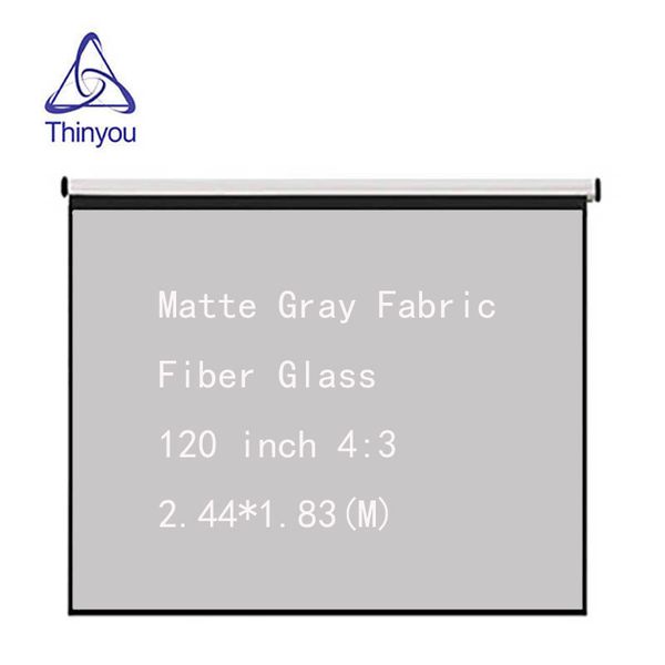 

projection screens thinyou matte gray fabric fiber glass 120 inch 4:3 hand projector screen home cinema curtain 3d hd wall mounted