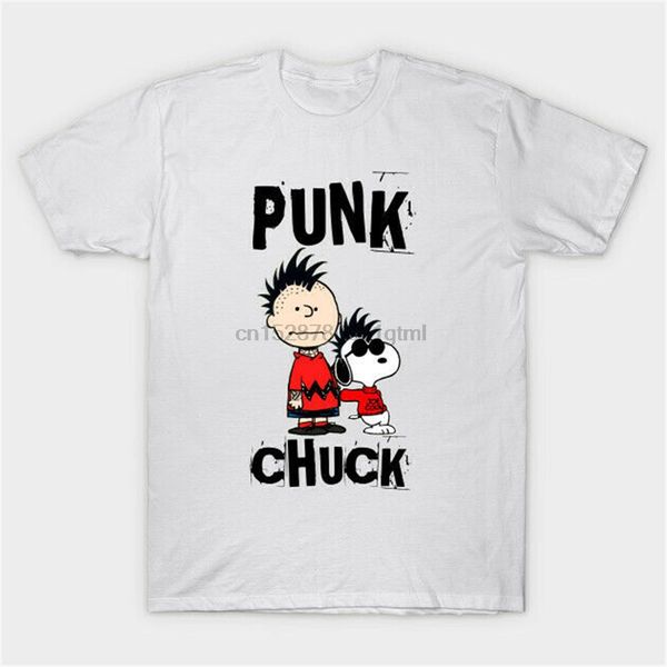 

punk chuck snoppy charlie brown funny punk rock hair parody white t-shirt s-3xl custom screen printed tee shirt