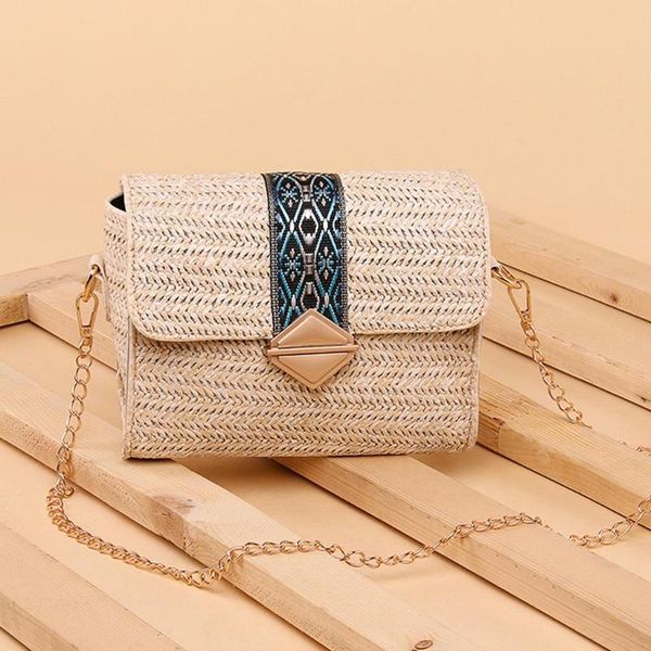 

women's fashion woven diagonal cross-bag casual beach bag wild shoulder bag luxury handbags women bags designer #30