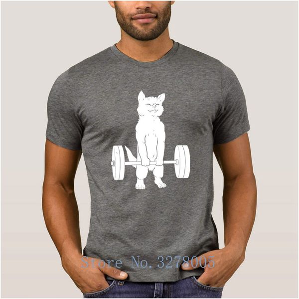 

brand la maxpa 2018 letters t shirt men powerlifting cat deadlift classic t-shirt man summer style round neck clothing regular