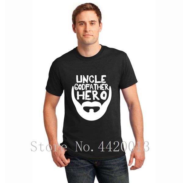 

printing short sleeve s-xxxl uncle godfather hero new baby godparent baptism gift pictures spring normal hip hop t shirt for men