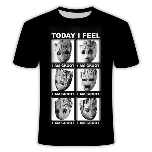 

menswear superhero groot movie guardian galaxy t-shirtmen and baby groot flower pot groot 3d print shirts horror oversized men clothing