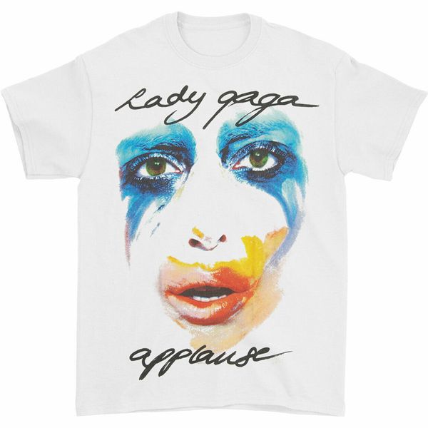 

lady gaga men's gaga jumbo painted face t-shirt white summer style tee shirt