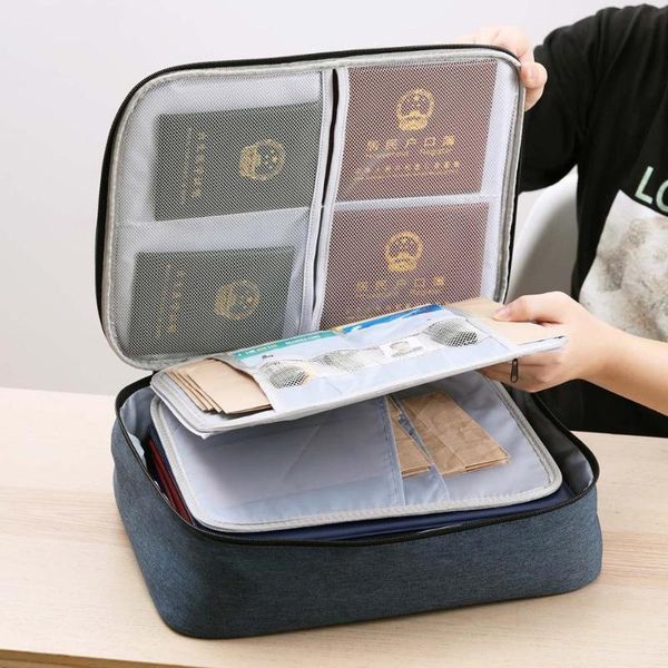 

2/3 layers document ticket bag large capacity certificates files organizer for home travel important items folder storage bags